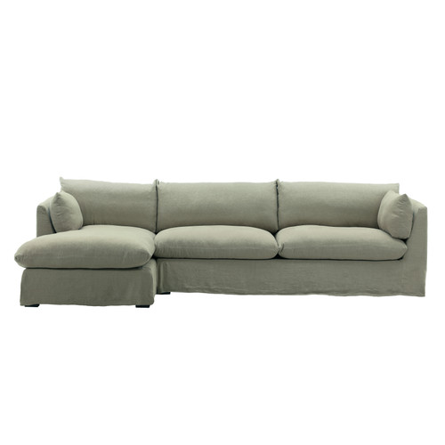 Dolasa 2 Piece Chaise Sectional Slipcover LAF Forest
