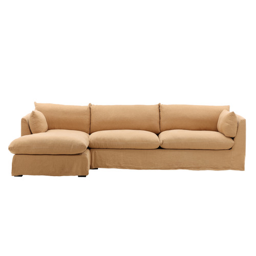 Dolasa 2 Piece Chaise Sectional Slipcover LAF Wheat