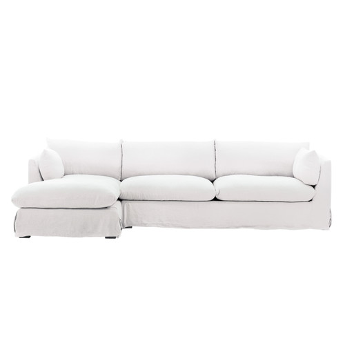 Dolasa 2 Piece Chaise Sectional Slipcover LAF White