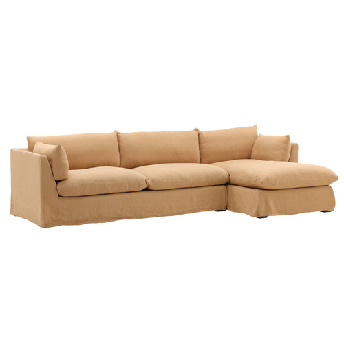 Dolasa 2 Piece Chaise Sectional Slipcover RAF Wheat