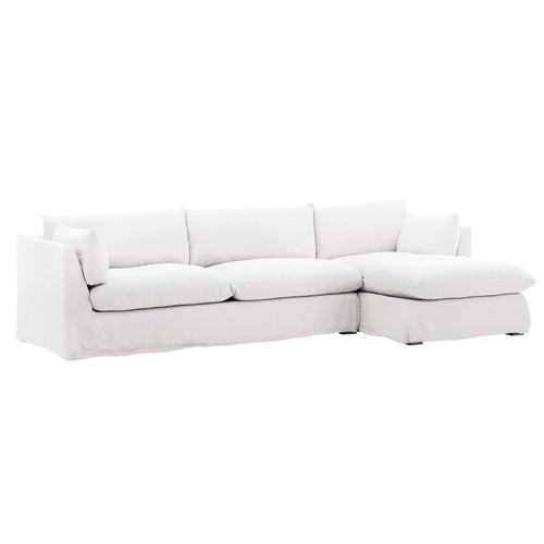 Dolasa 2 Piece Chaise Sectional Slipcover RAF White