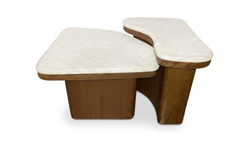 BZ-1169-34-0 - Abi Nesting Coffee Table Beige Cosmos Marble
