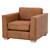 Hayden Taper Arm Sofa Chair - Whiskey Brown-Natural Gray