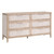 Malay 6-Drawer Double Dresser - White Wash Abaca Rope Natural Gray Mahogany