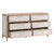 Malay 6-Drawer Double Dresser - White Wash Abaca Rope Natural Gray Mahogany