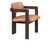 53004839 - Martina Distressed Leather Wood Dining Arm Chair Autumn Brown