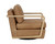 Castell Swivel Lounge Chair - Rustic Oak - Ludlow Sesame Leather