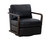 Castell Swivel Lounge Chair - Brown - Cortina Black Leather