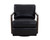 Castell Swivel Lounge Chair - Brown - Cortina Black Leather