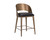 Dezirae Counter Stool - Antique Brass - Charcoal Black Leather