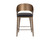 Dezirae Counter Stool - Antique Brass - Charcoal Black Leather