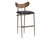 Gibbons Barstool - Antique Brass - Charcoal Black Leather