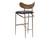 Gibbons Barstool - Antique Brass - Charcoal Black Leather