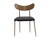 Gibbons Dining Chair - Antique Brass - Charcoal Black Leather