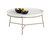 Remy Coffee Table - Antique Brass - White