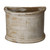 SEMICIRCLE POT, WHITE WASH