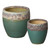 Round Planters Set Of 2, Reef/Teal