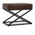 53001996 - Bruno Leather Rectangle Stool Rustic Brown