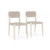 53006060 - Orlando Oak Wood Set of 2 Dining Chair Milk White Taupe