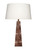 Palm Marquetry Table Lamp with Linen Shade