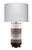 Winslow Hide Table Lamp with Linen Shade, Grey and White