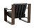 Berke Lounge Chair - Antique Bronze - Charcoal Black Leather