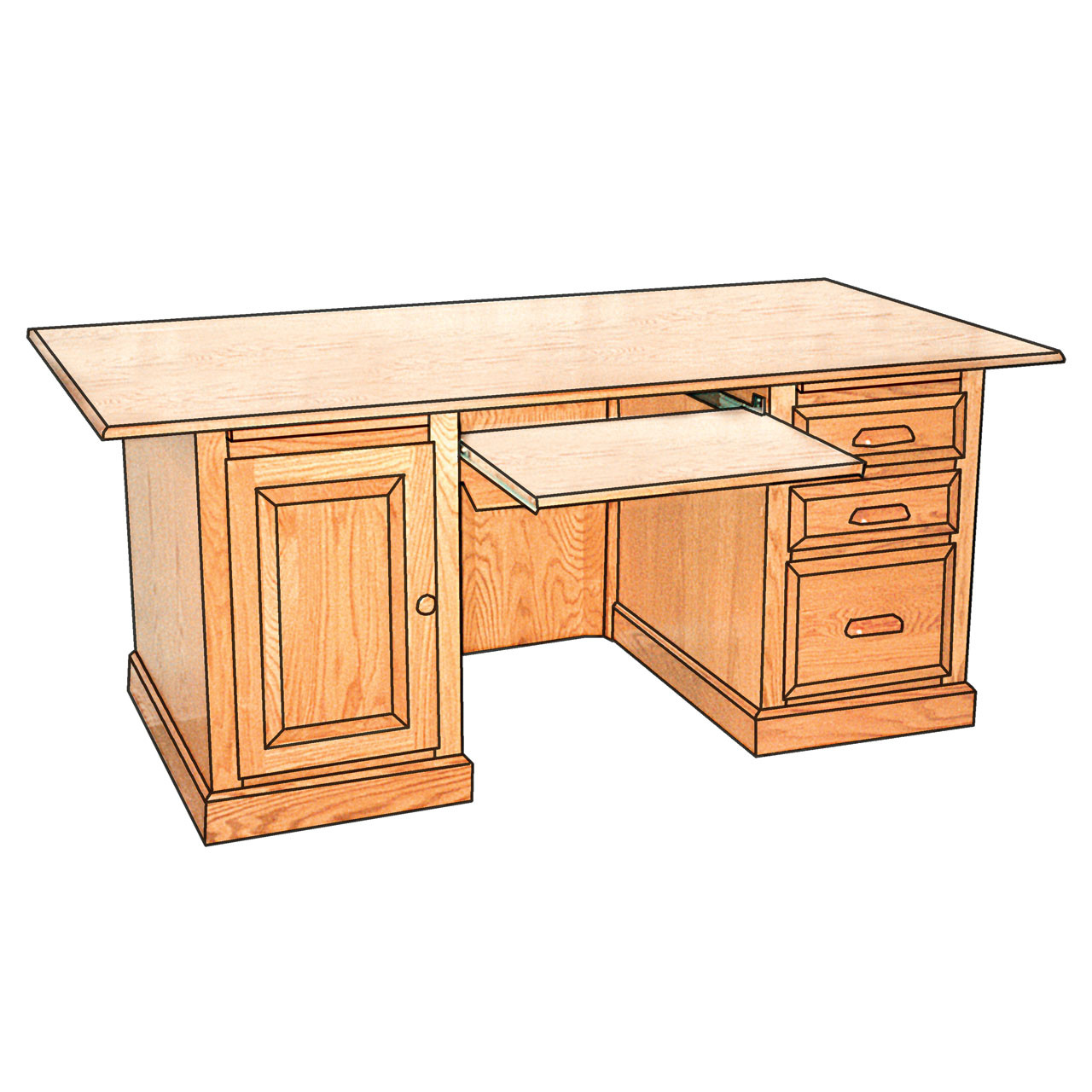 Traditional Computer Executive Desk