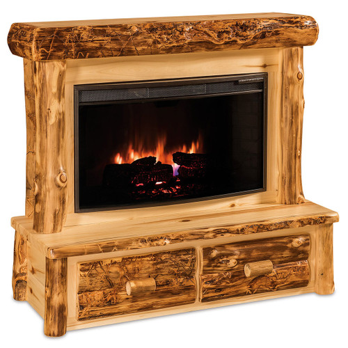 Rustic fireplace with mantle and drawers Rustic fireplace with mantle and drawers