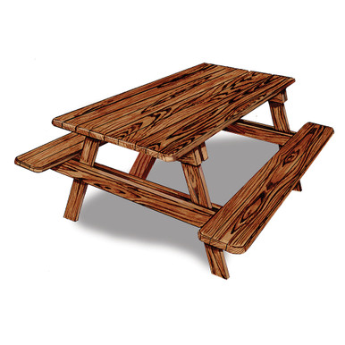 Wood Picnic Table - Cherry Valley Furniture