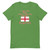 "I Like My Beer Like I Like My Women, English" text sandwiching a English flag on green tshirt