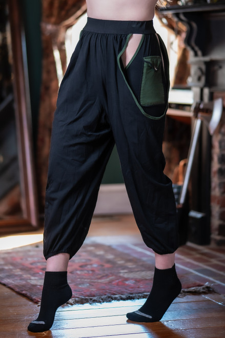 Hecate Harem Pants Sample - Black/Green - Small