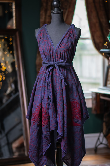 Morrigan Apron Dress Sample - Purple/Red - L/XL