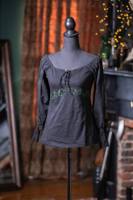 Arwen Renaissance Top Sample - Black/Green - M