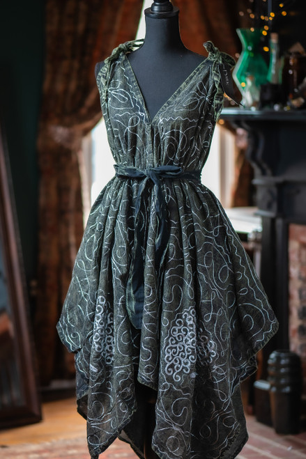 Morrigan Apron Dress - Green/Silver - Various Sizes