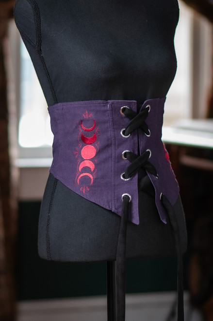Selene Corset Belt- Purple/Burgundy- Large