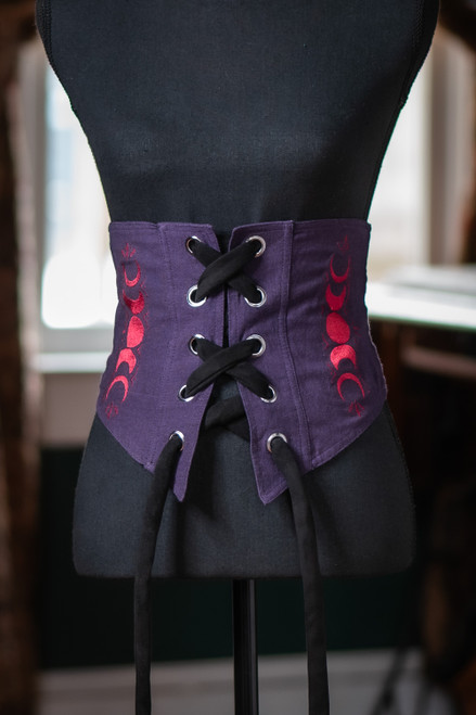 Selene Corset Belt- Purple/Burgundy- Large