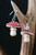 Amanita Mushroom Earrings : Molded polymer clay earrings in the shape of amanita muscaria mushrooms with red accent color.