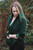 Bog Witch Infinity Scarf, black/green, worn as an over the shoulder wrap shawl