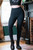 Herbalist Leggings (with pockets) in Black/Green, front view