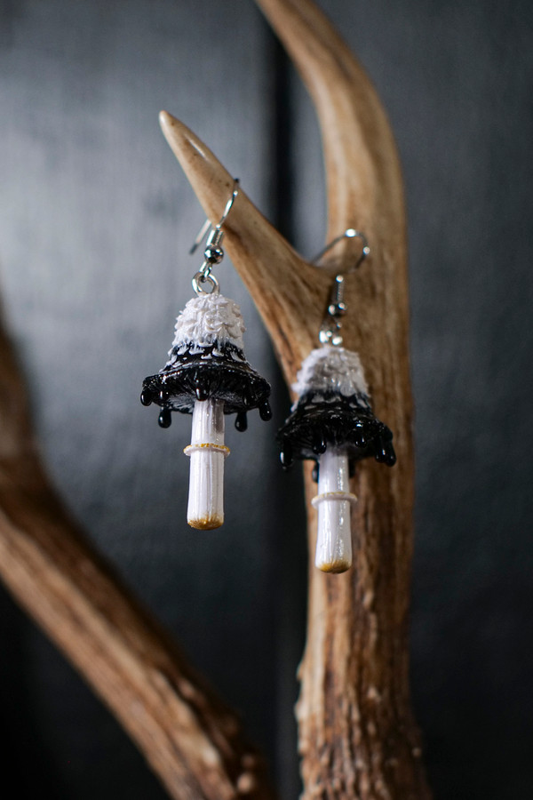 Ink Cap Mushroom Earrings Ink Cap Mushroom Earrings