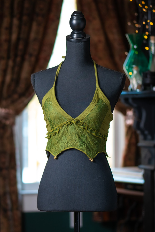 Faebelle Crop Top - Olive Green - Small