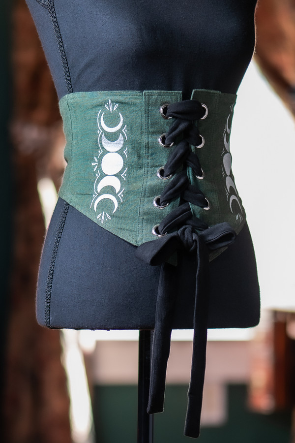 Selene Corset Belt - Green/Silver - S