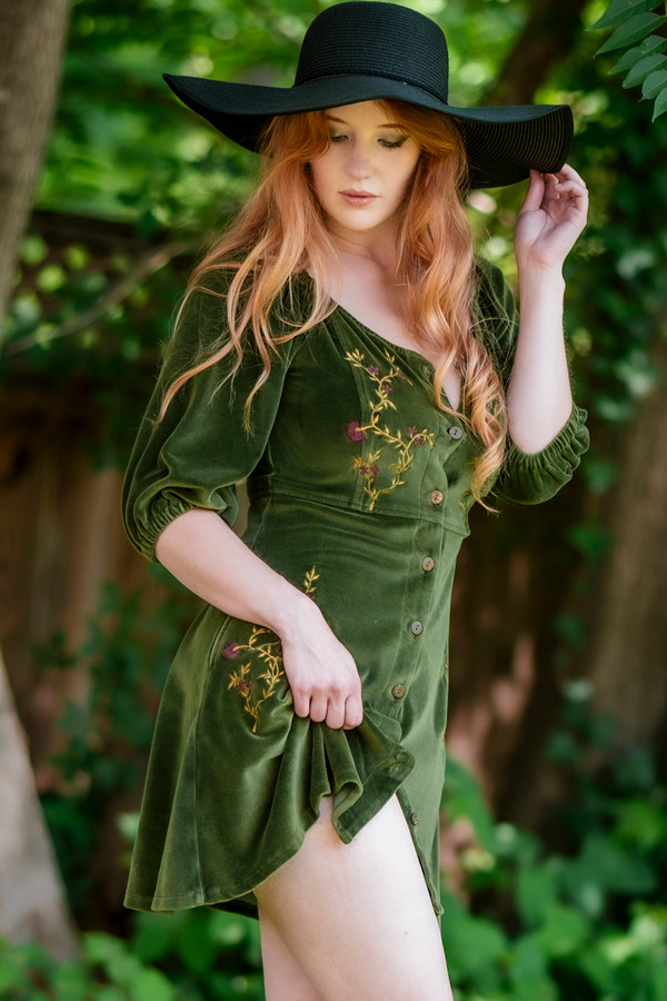 Persephone Mini Dress - Green - XL