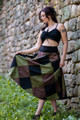 Bog Witch Patchwork Skirt in Brown/Green/Black