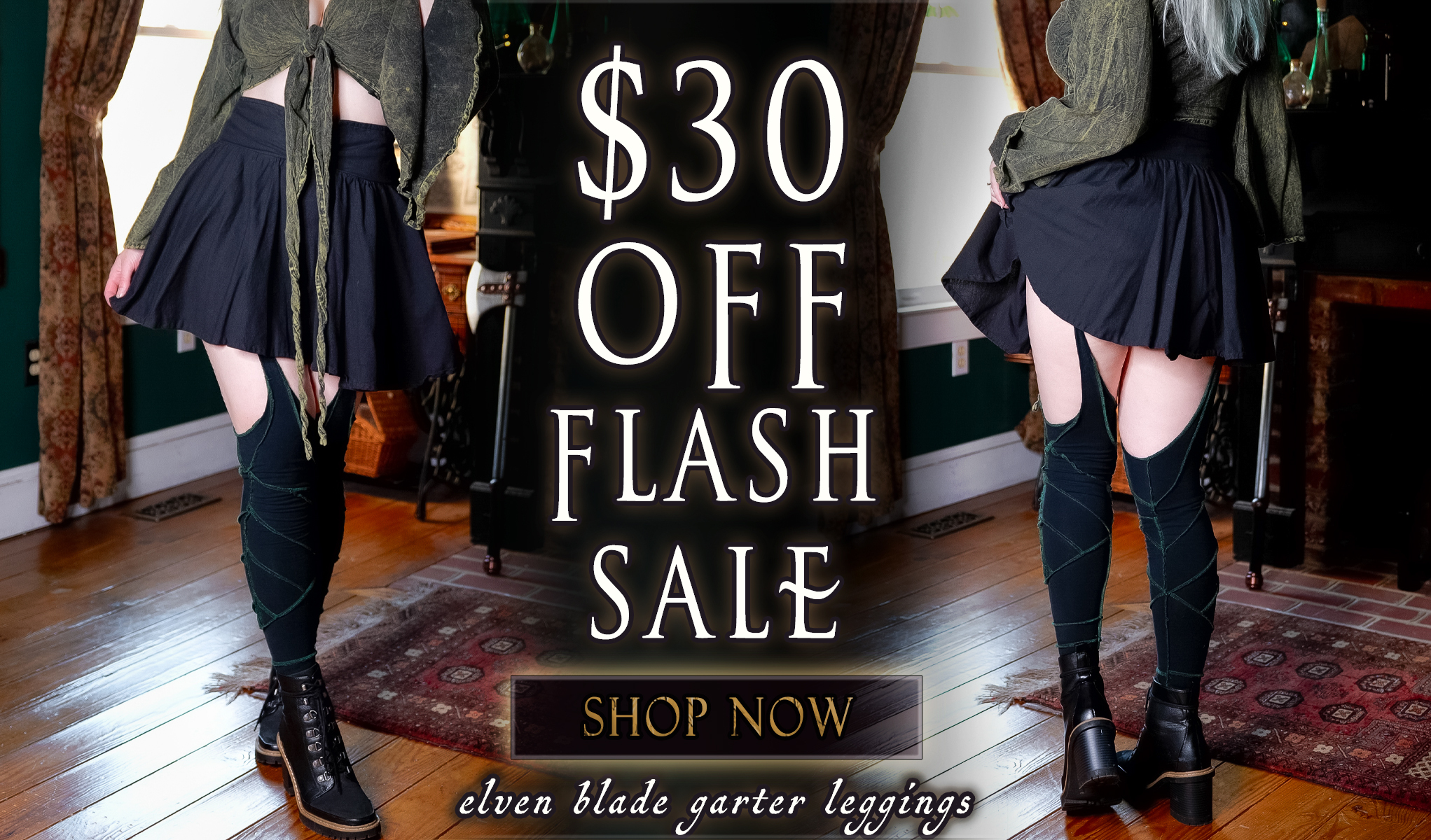 $30 OFF Flash Sale! Elven Blade Garter Leggings - Shop Now