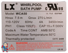 LX Circulation Whirlpool Pump, WCA50, 115 Volts, Single Speed, Platinum Spas