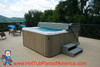 Cover Lift, E-Z Lifter, Hot Tub Loop Style Coverlift Black Powder Coated
This is an example of the coverlift holding the cover in the middle position when either opening or closing..