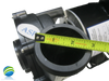 The inlet and outlet measures about 3" across the threads. 
Complete Pump, Aqua-Flo, XP2, 1.5HP, 230v, 48 frame, 2"x 2", 1 or 2 Speed