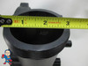 A 2" Threaded fitting measures about 3" edge to edge on the suction or pressure side..