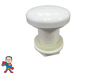 Air Control Valve 1-1/16" Hole Size , 2" Face Diameter, Smooth White, 1/2" Plumbing Connection